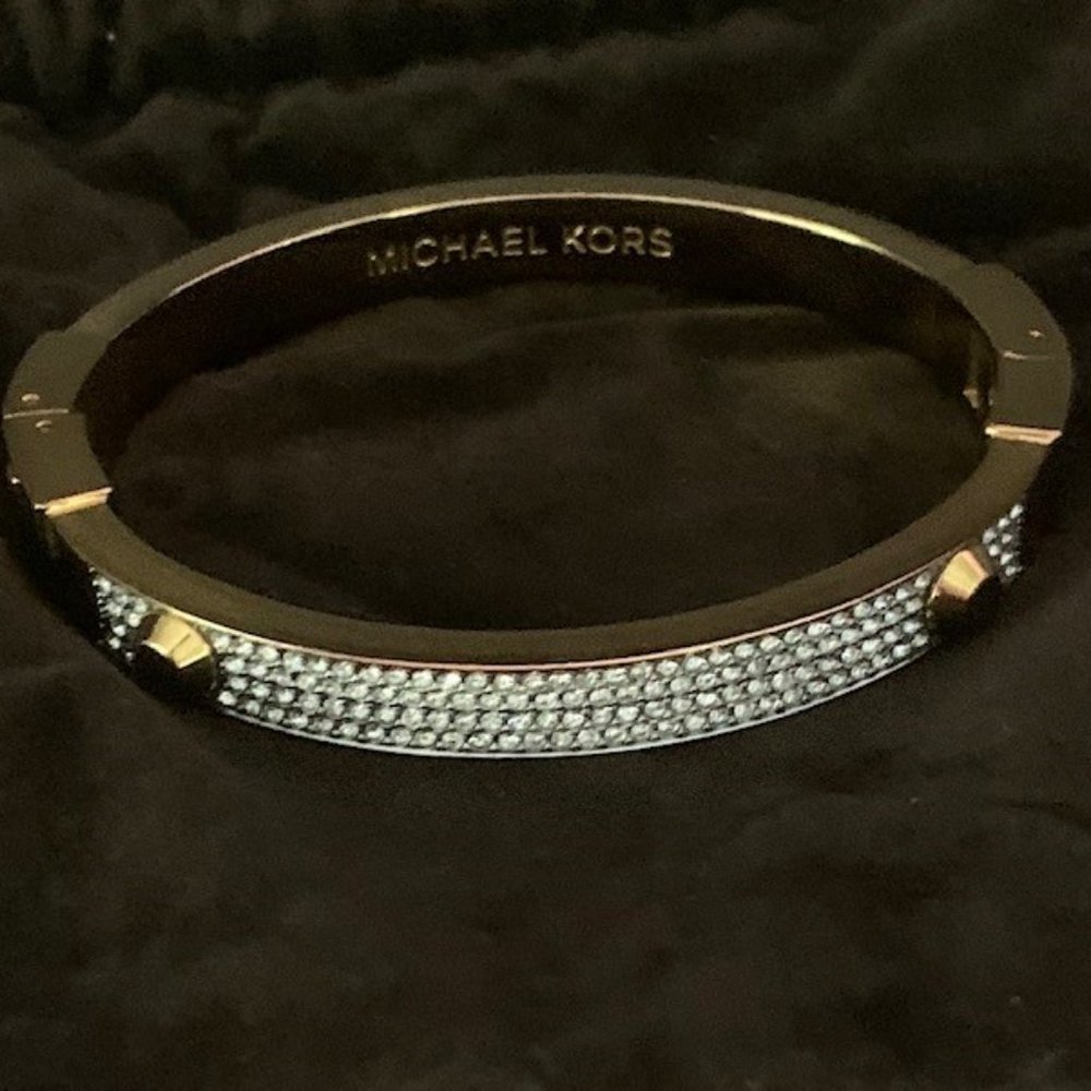 Michael Kor Asta Pave Hinge Gold Bracelet